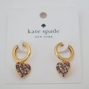 Kate Spade Rainbow Heart Yours Truly Earrings BNWT